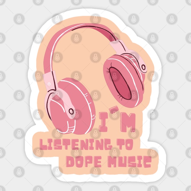 Headphones, listening to DOPE Music Sticker by Lore Vendibles